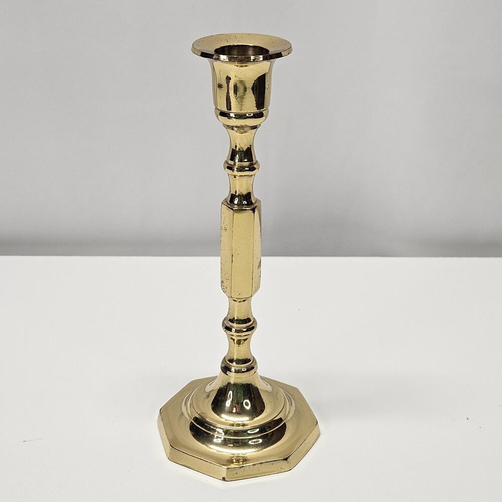 Vintage Solid Brass 7.5" Candlestick Made In India Romantic Interior Design